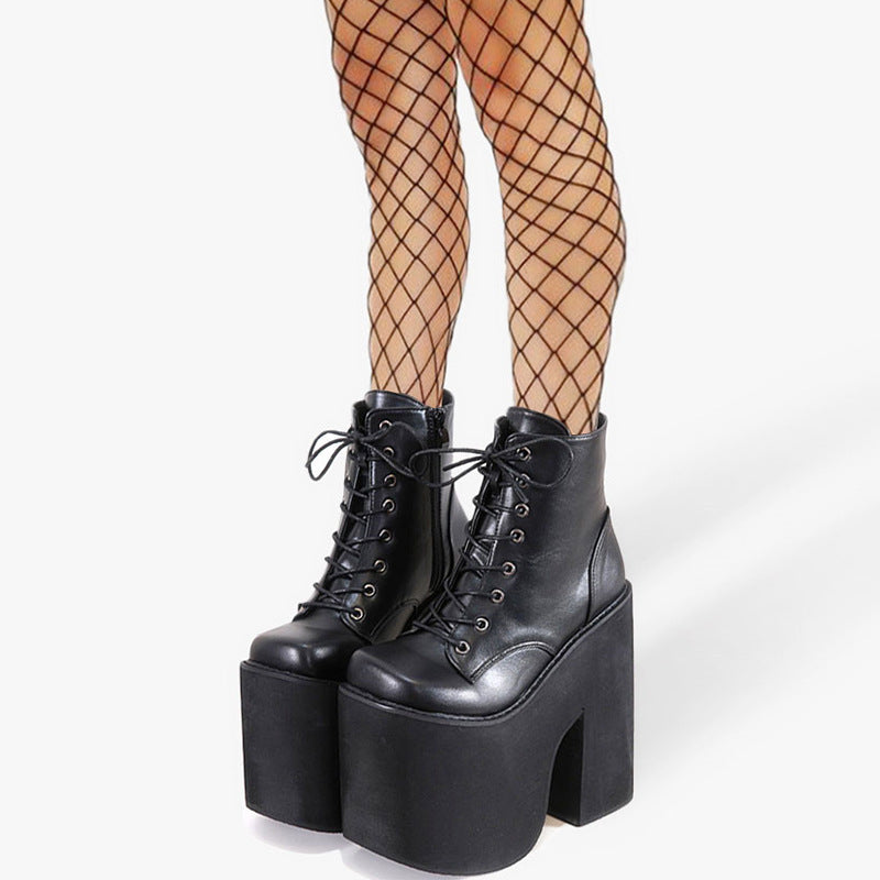 Women's Chunky Ankle Fashion Stage Show Plus Size Wedge Boots