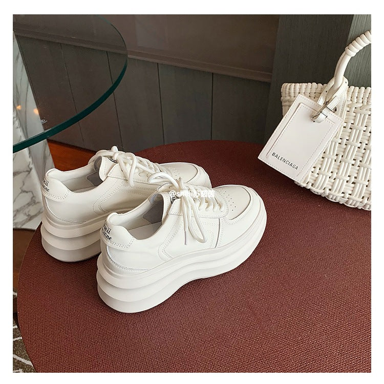 Women's Insole White Autumn Thick-soled High-grade Small Women's Casual Shoes