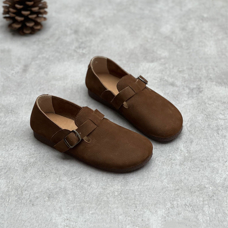 Women's Mori Style Artistic Genuine Retro Round Toe Soft Versatile Women's Casual Shoes