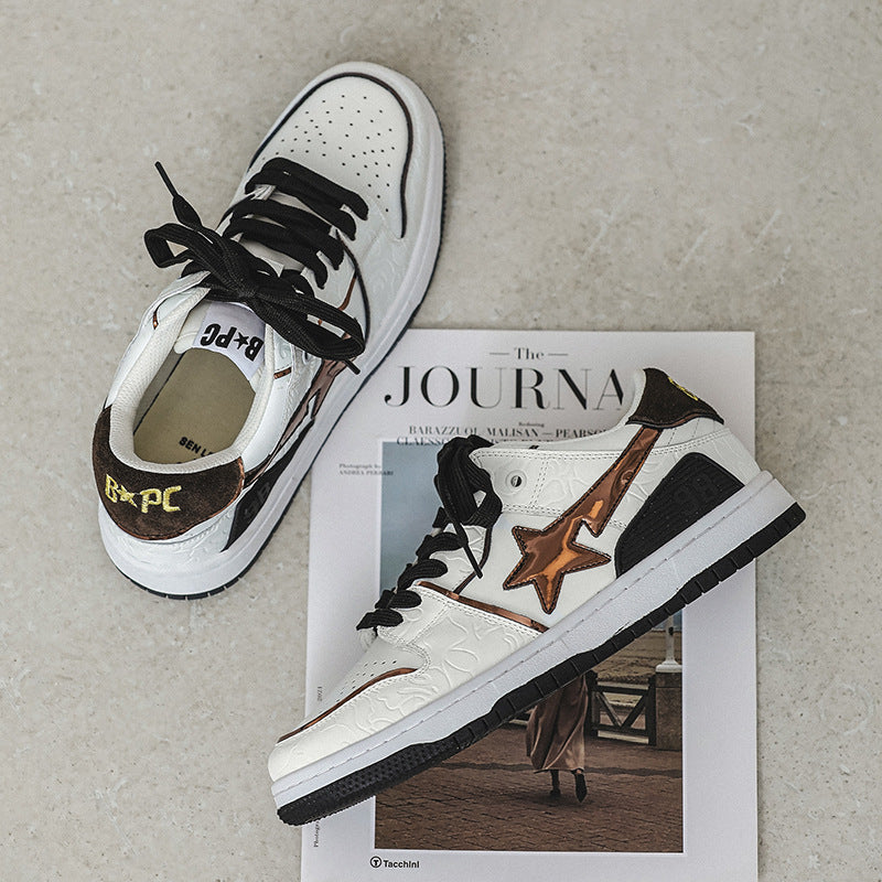 Men's Summer Couple Versatile Breathable White Stylish Sneakers