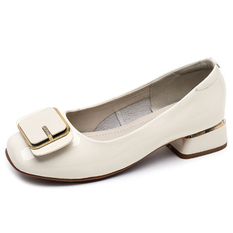 Women's Style Thick Soft Bottom Square Buckle Women's Shoes