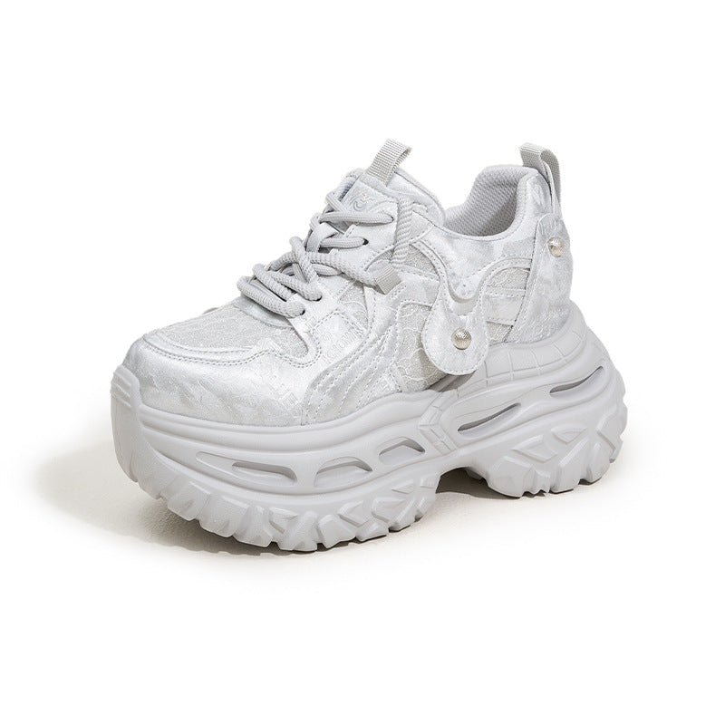 Women's Platform Dad Spring Fashion Mesh Portable Height Increasing Women's Sports Shoes