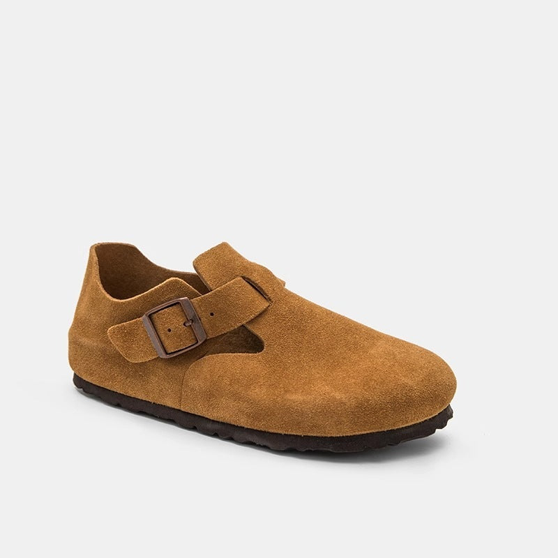 All-inclusive Lovers Genuine Cow Suede Cork Slip-on Lofter Casual Shoes