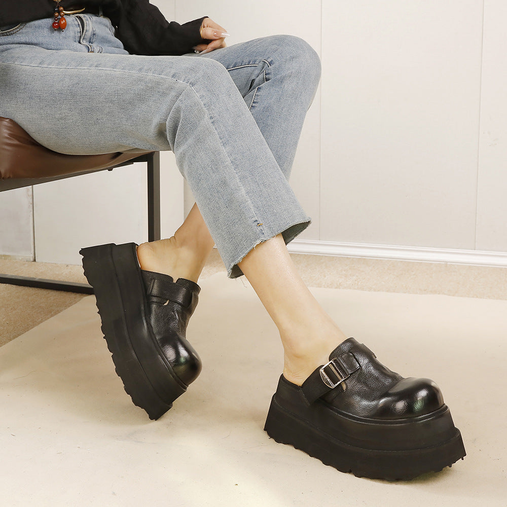 Light Soft Thick Bottom Muffin Half Thick-soles Slippers