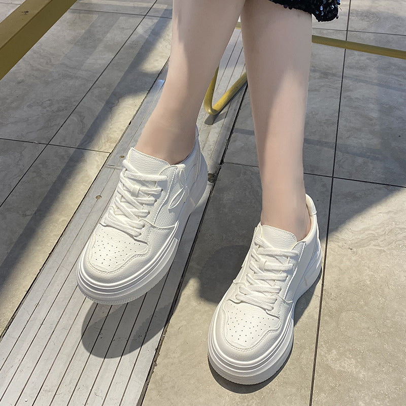 Women's Hidden White Sports Breathable Increased Small Heels