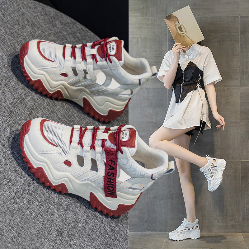 Women's Increasing Insole Authentic Clunky Spring Versatile Korean Platform Muffin Women's Casual Shoes