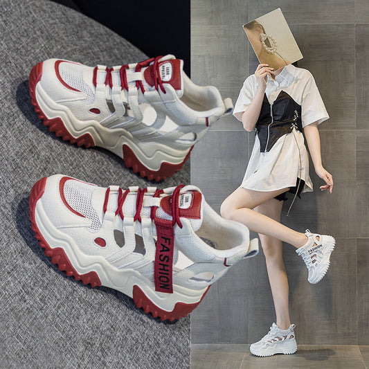 Women's Increasing Insole Authentic Clunky Spring Versatile Korean Platform Muffin Women's Casual Shoes