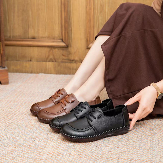 Women's Tendon Bottom Retro Flat Soft Comfortable Round Women's Shoes