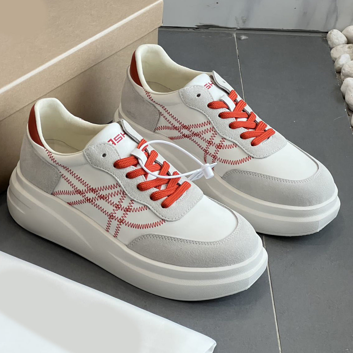 Women's Thick Sole Increased White Platform German Women's Casual Shoes