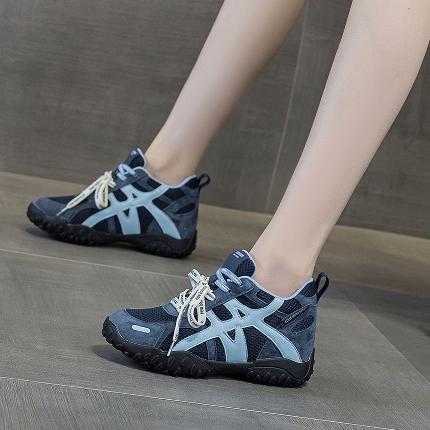 Women's Platform Sports Breathable Mesh White Height Casual Shoes