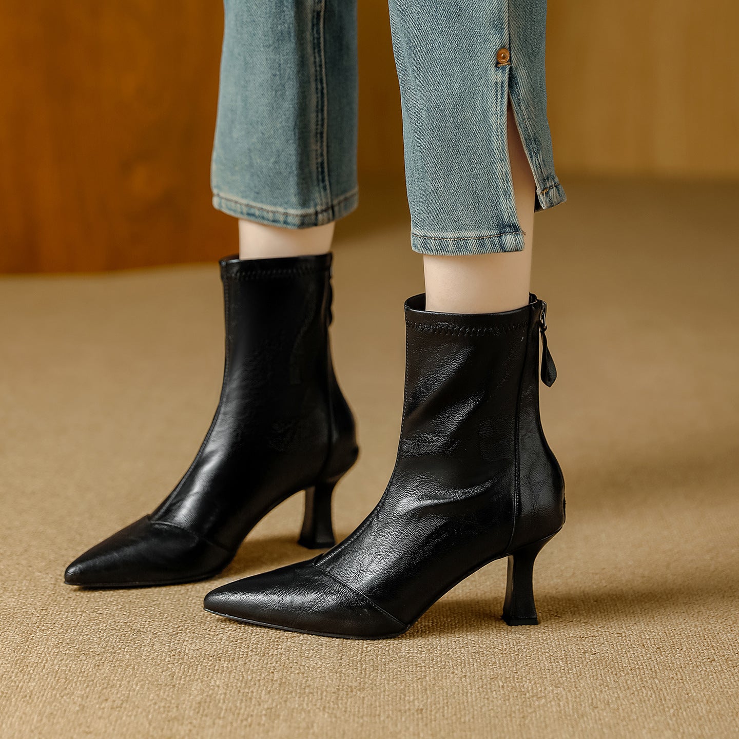 Women's Toe Stiletto Ankle For Special Interest Light Luxury Simple Back Heels