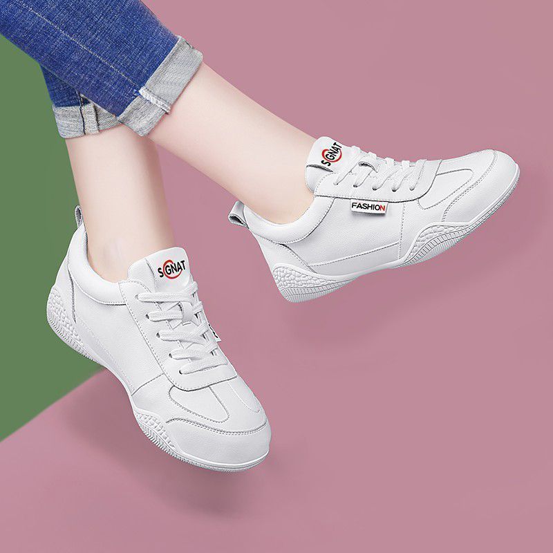 Women's White Comfortable Sports Platform Versatile Fashionable Sneakers