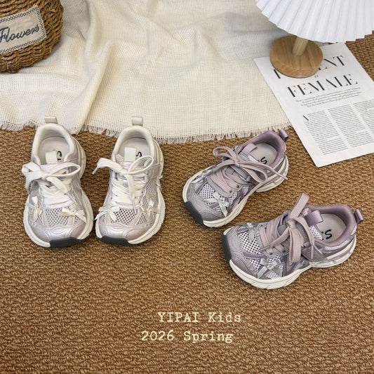 Children's Spring Boys Hollow Mesh Surface Shock Children's Sports Shoes