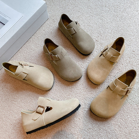 Women's & Men's All-inclusive Height Increasing Insole Cowhide Pumps Cork Sole Men's Shoes
