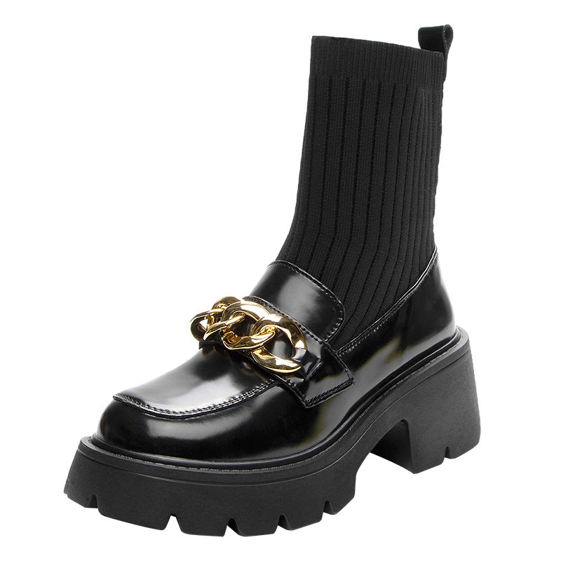 Women's Preppy Style Mary Jane Korean Chain British Women's Casual Shoes
