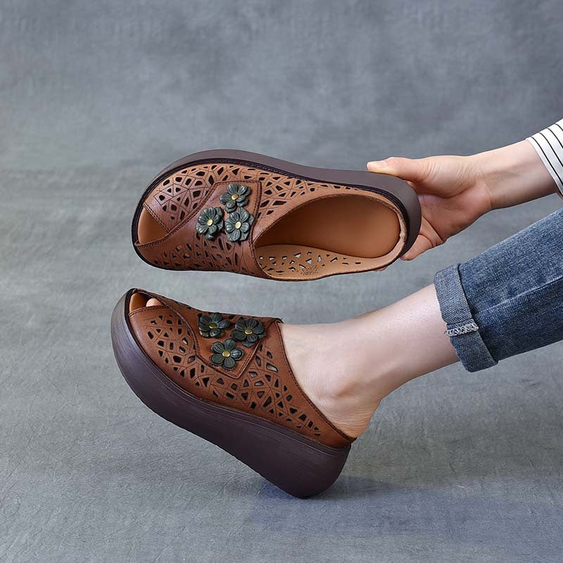 Women's Style Platform Wedge Peep Toe Outdoor Slippers