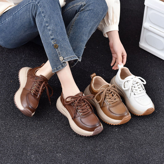 Women's Thick Bottom Retro Daddy Genuine Sports For Comfortable Casual Shoes