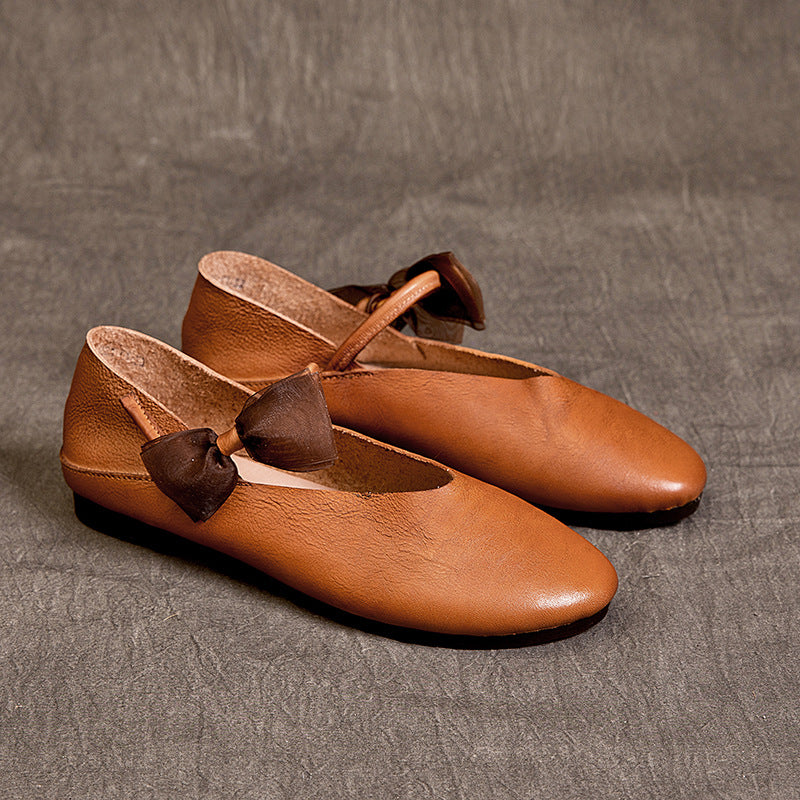 Women's Comfortable Soft Bottom Surface Cowhide Shallow Women's Casual Shoes