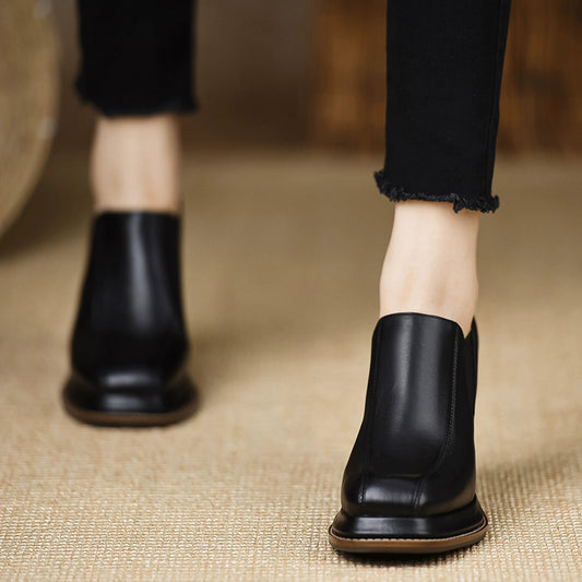 Women's Waterproof High Chunky Spring Not Tired Feet Deep Mouth Square Women's Fashion Shoes