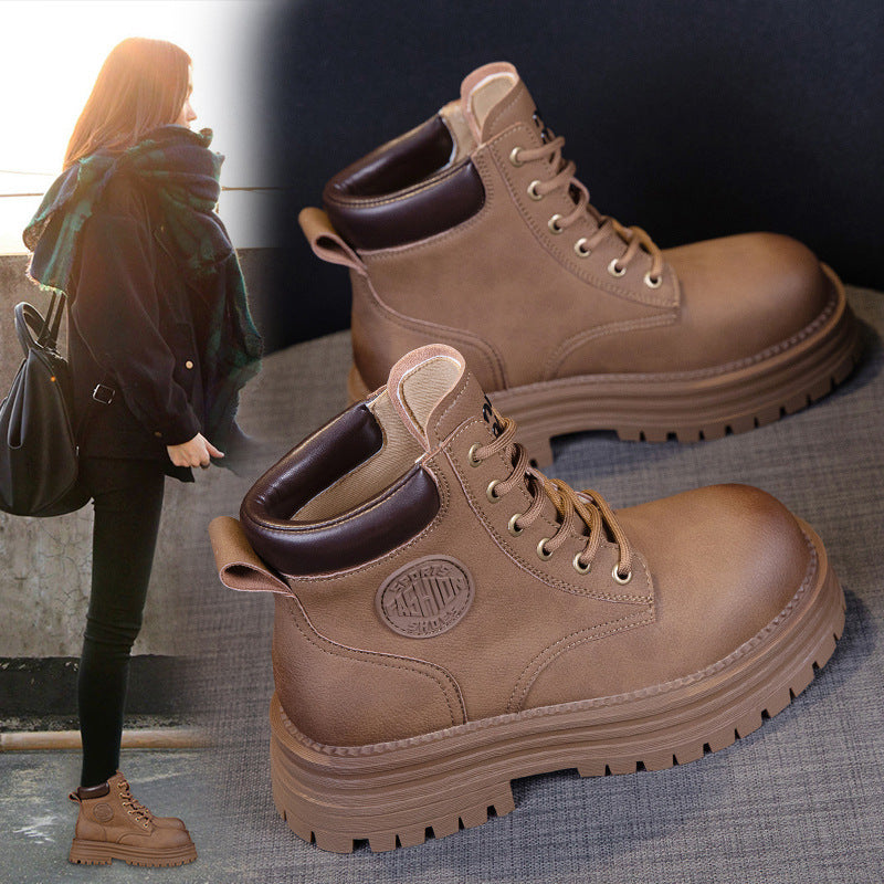 Women's For Worker British Style Ankle Thick Boots