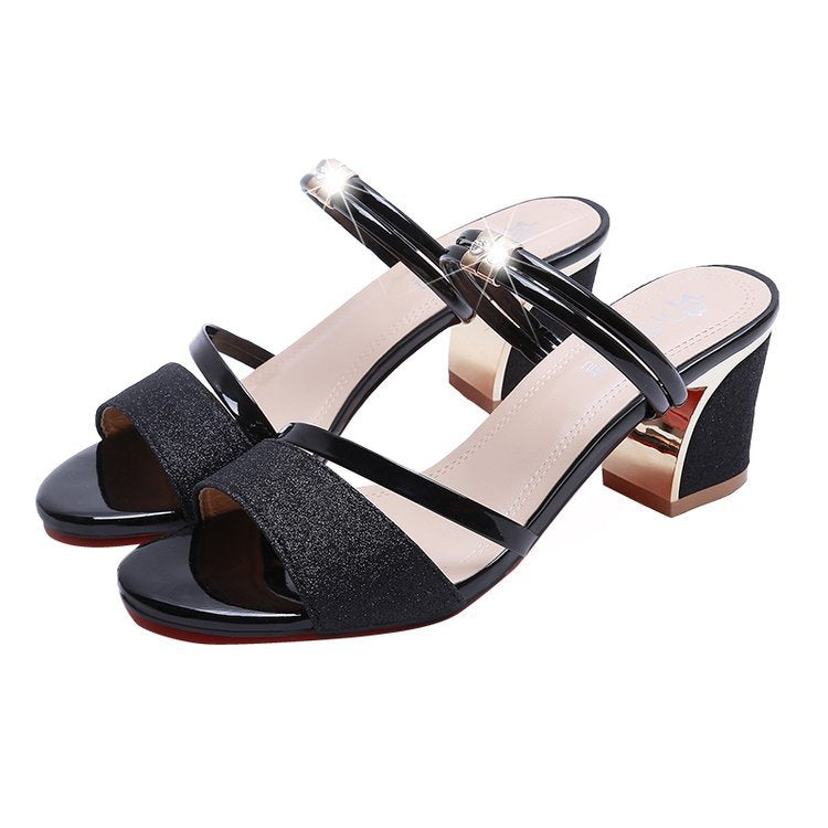 Women's High Summer Korean Style Two-way Fashion Heels