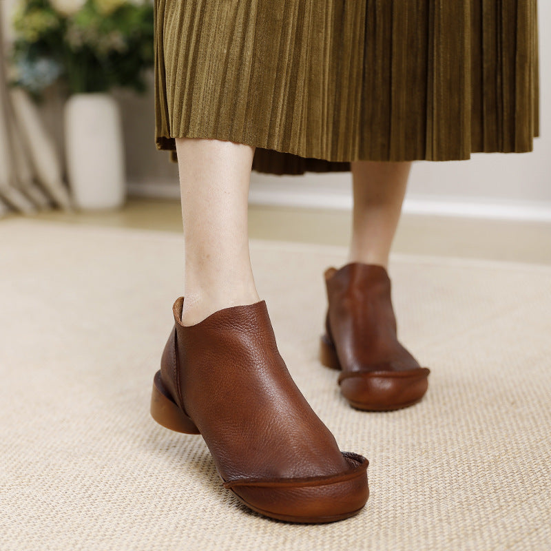 Ear Ankle Female Back To Ancient Retro Chunky Soft Bottom Boots