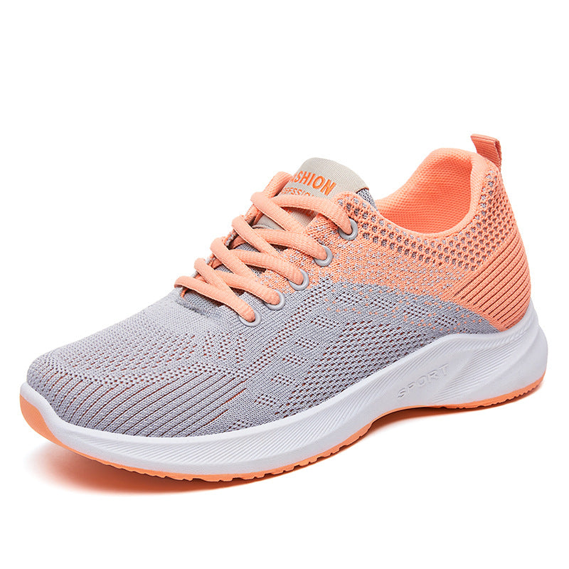 Women's Breathable Flying Woven Female Fashion Sneakers