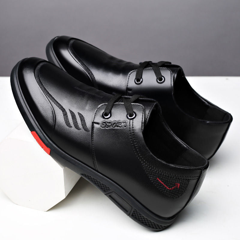 Men's Soft Bottom Green Invisible Height Increasing Insole Cowhide Live Men's Sports Shoes