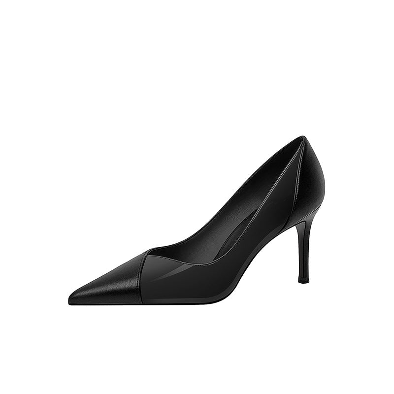 Women's Black High Design Sense Niche Temperament Pointed Stiletto Women's Shoes