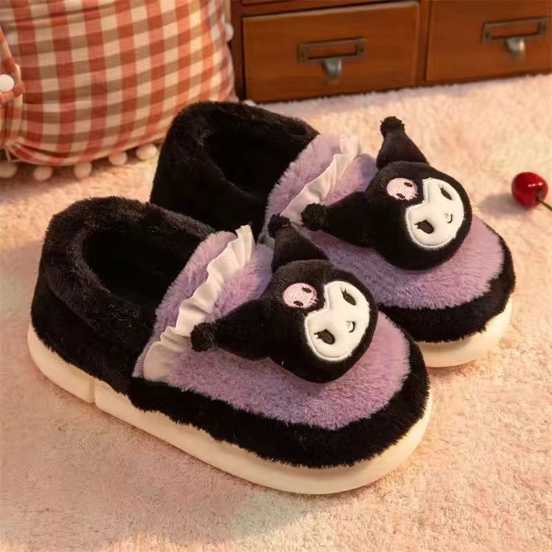 Cotton Heart Winter Home Cute Warm Slugged Sandals