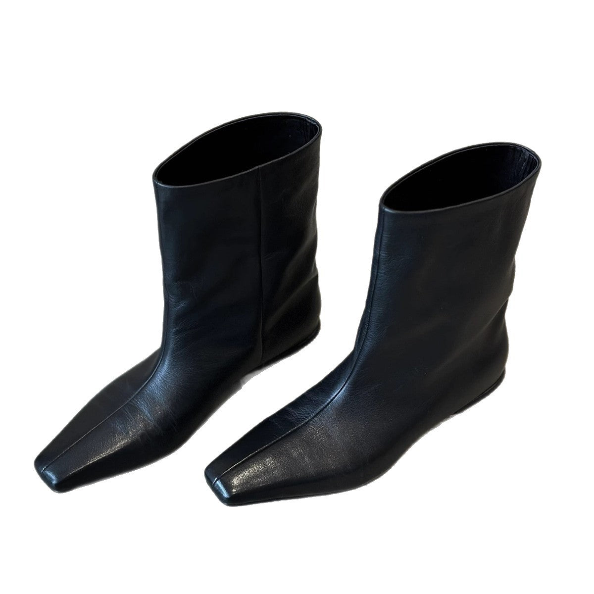 Women's Style Slimming Square Toe Chunky Martin Sleeve Skinny Short Boots