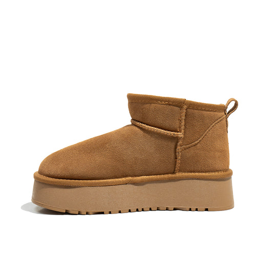 Women's Genuine Thick Bottom Fleece-lined Winter Short Snow Boots