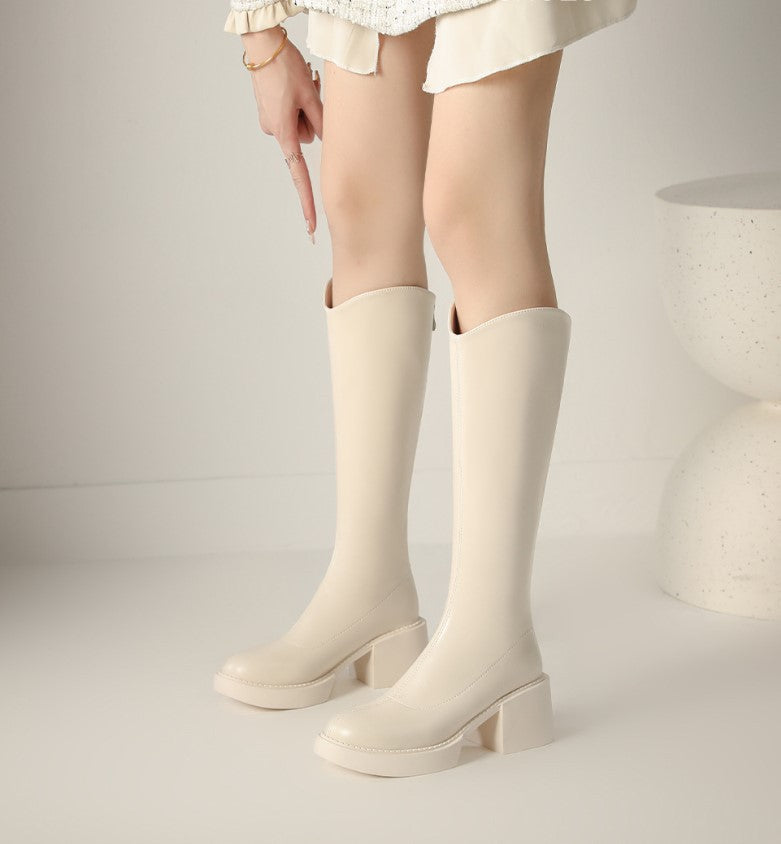 Women's Bottom Chunky Knight Height Increased Below Boots