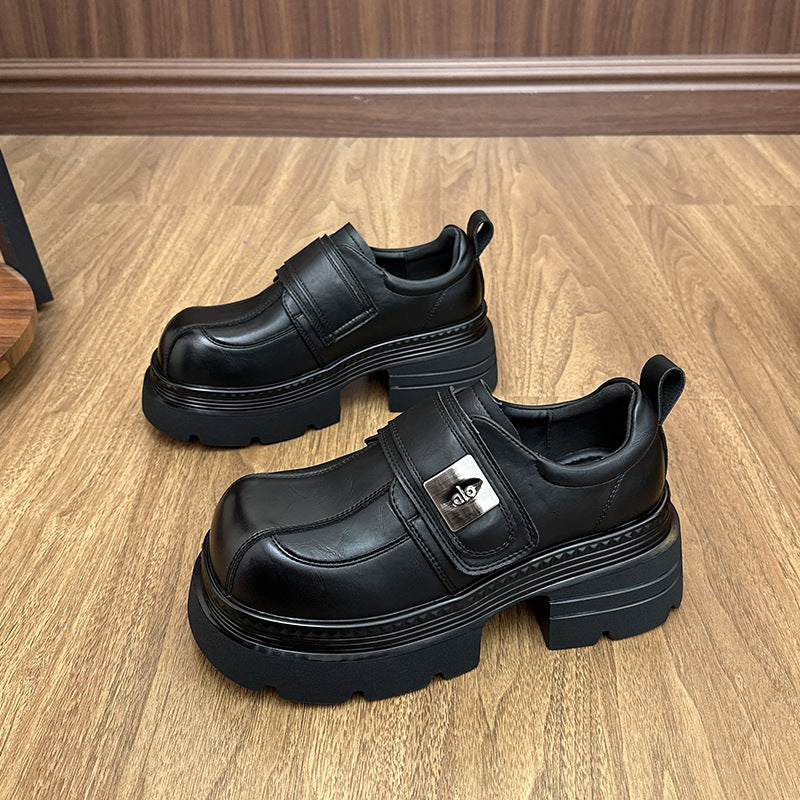 Spring Thick Bottom Increased Chunky British Velcro Loafers