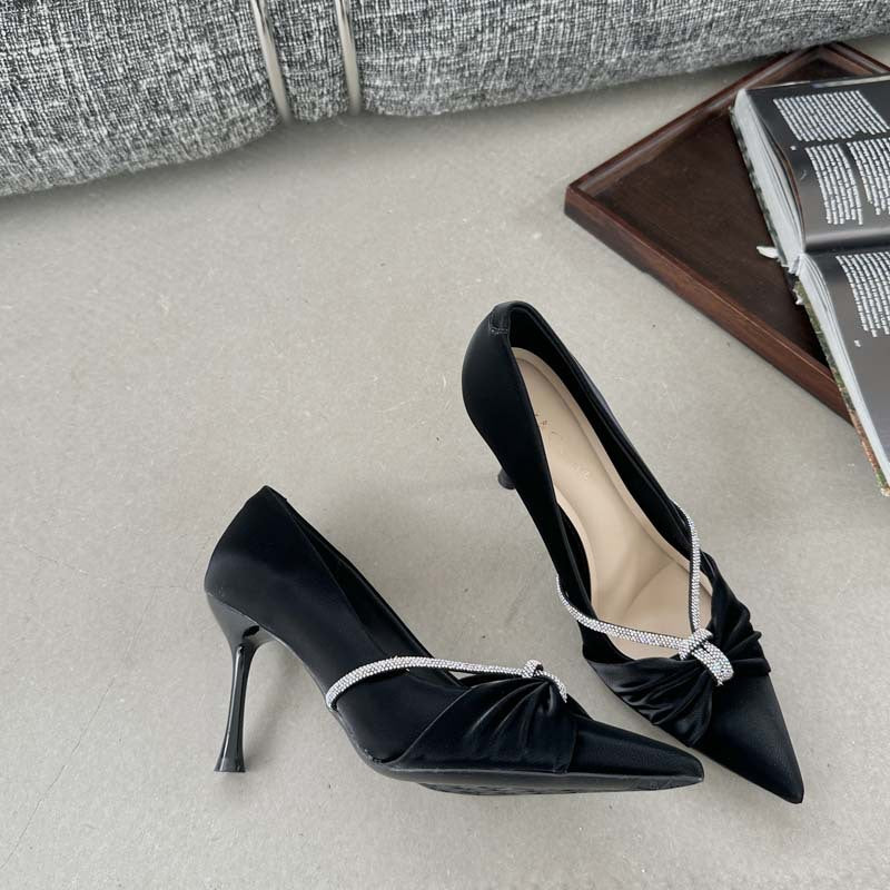 Women's Autumn Satin Pointed High Stiletto Pumps Women's Fashion Shoes