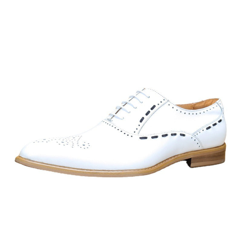 Men's Genuine Top Layer Cowhide Formal Business Pointed Leather Shoes