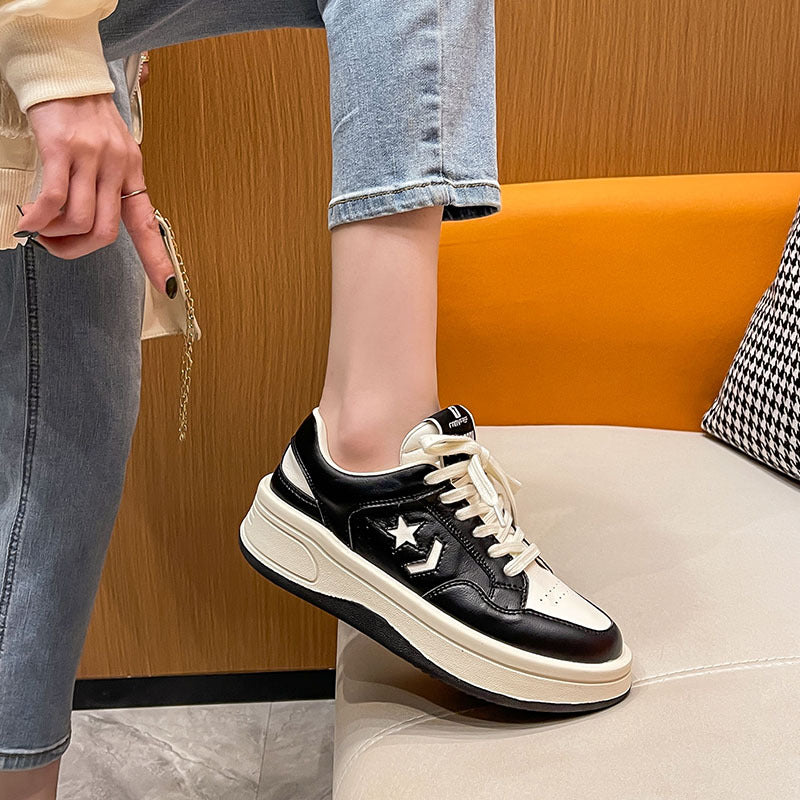 Women's Platform White Spring Korean Sports Leisure Height Increasing Insole Women's Casual Shoes