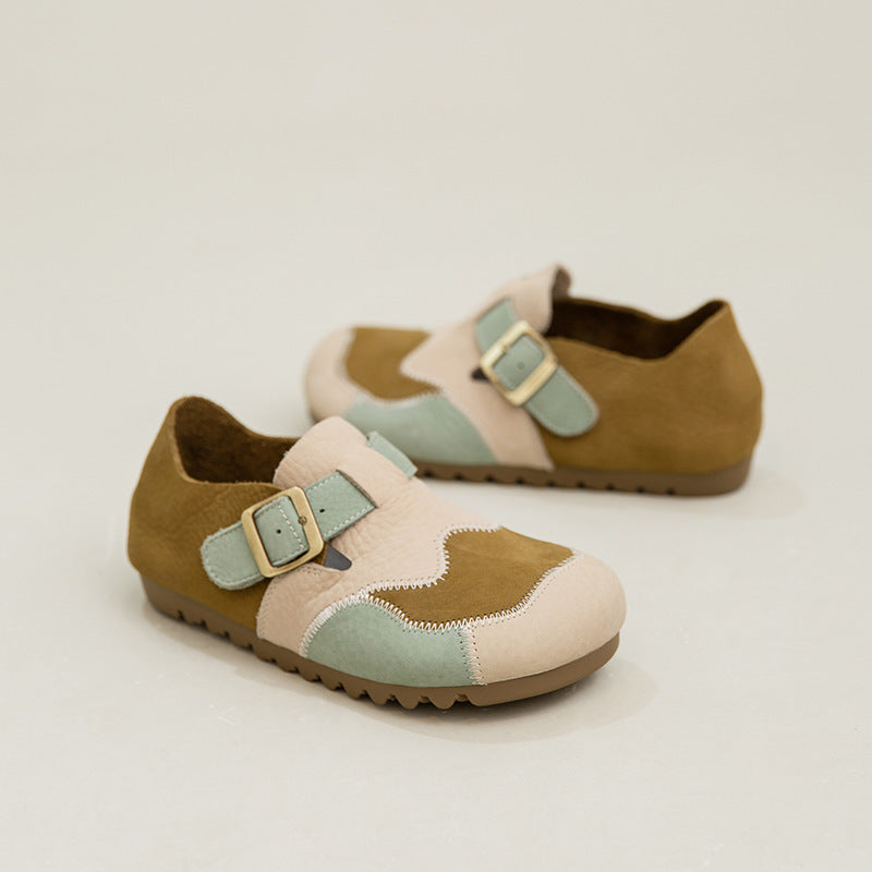 Women's Layer Cowhide Portable Pumps Comfortable Commuter Women's Casual Shoes