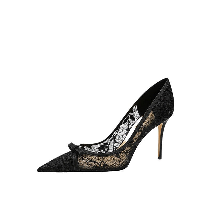 Women's Sheepskin High Temperament Banquet Pointed Stiletto Design Women's Fashion Shoes