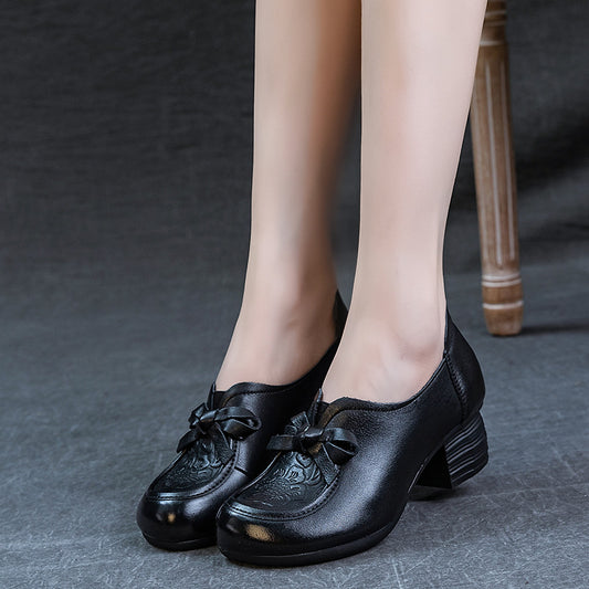 Women's Genuine Thin Thick Soft Bottom Top Layer Casual Shoes