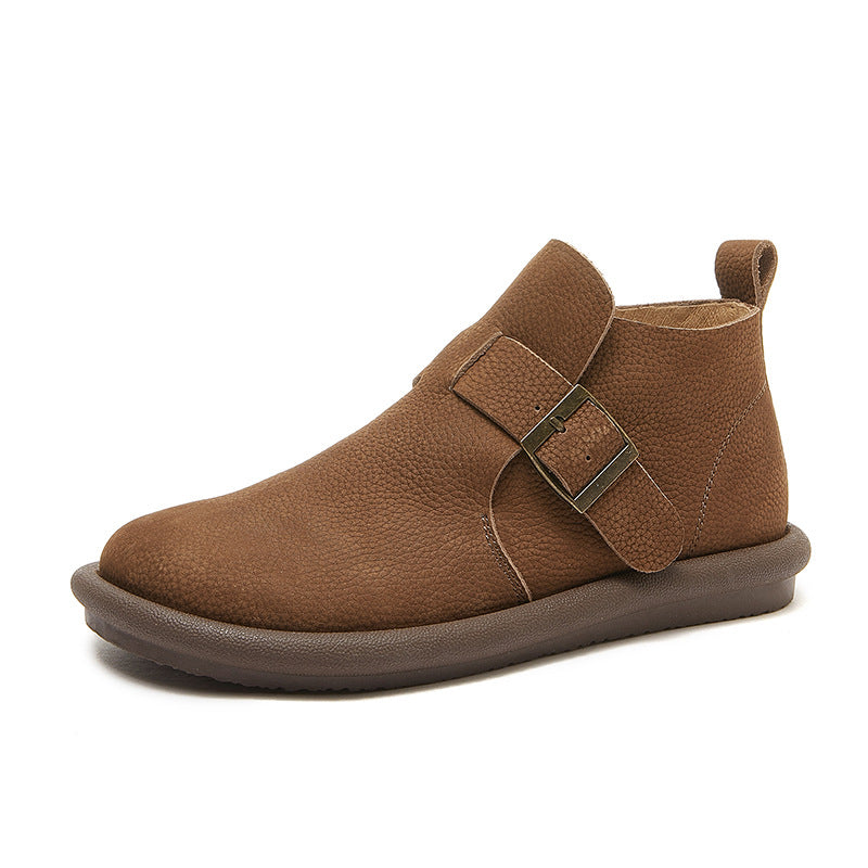 Women's Platinum Genuine Retro Western Cowboy Round Boots