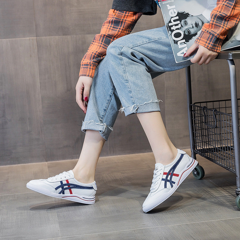 Women's Plus Size Genuine Flat White Autumn Women's Casual Shoes
