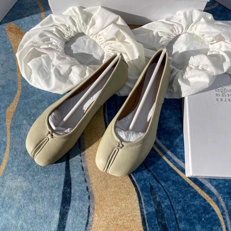 Women's Pleated Flat Round Toe Trotter Horseshoe Women's Fashion Shoes