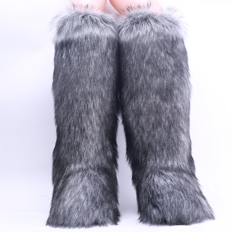 Over The Knee Female Fleece-lined Martin Snow Boots