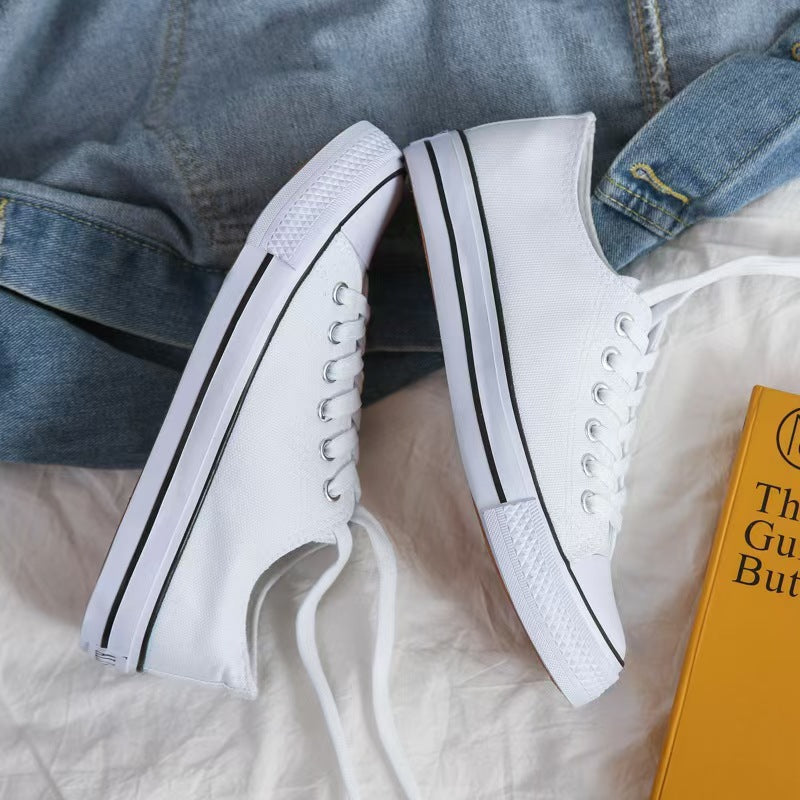 Breathable Versatile Basic Classic Trendy Solid Women's Canvas Shoes