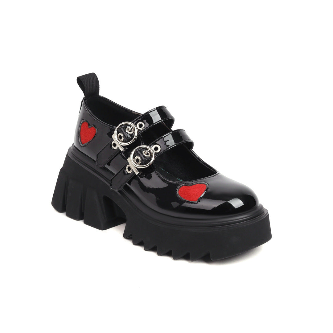 Women's Jane Autumn Platform Preppy Style Small Single-layer Retro Round Leather Shoes