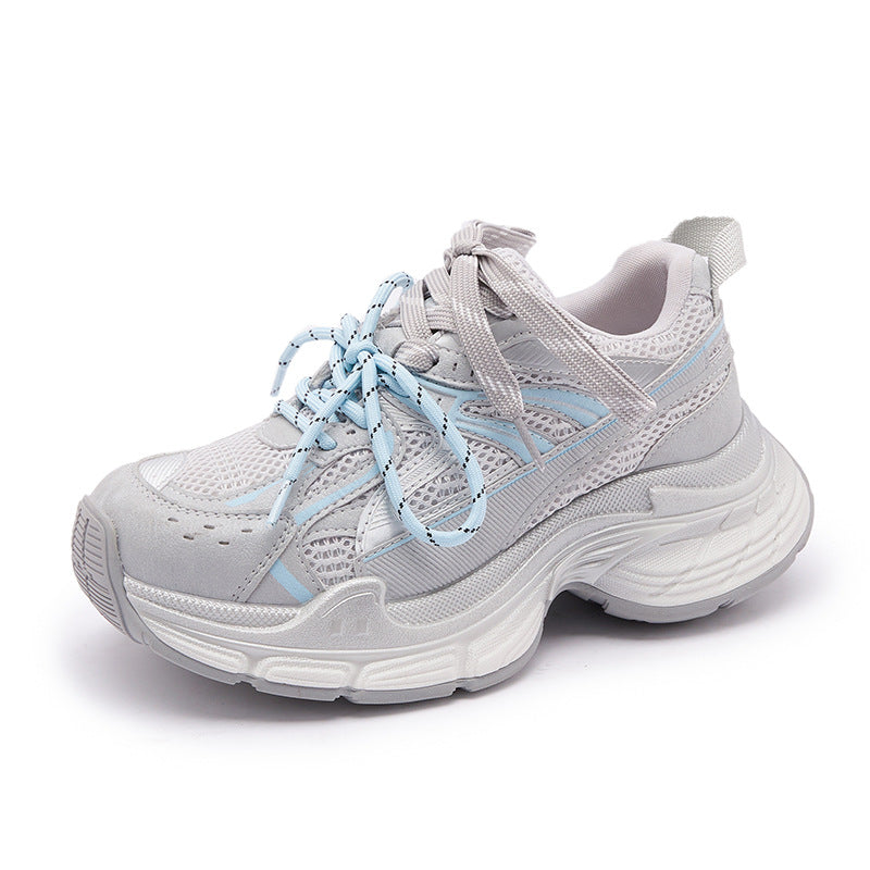 Women's Thick Sole Increased Purple Dad Spring Mesh Women's Sports Shoes