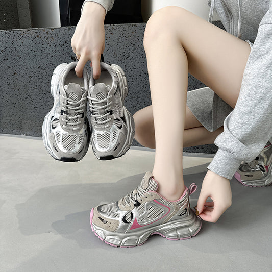 Women's Breathable Sier Dad Lightweight Platform Fashionable Casual Shoes