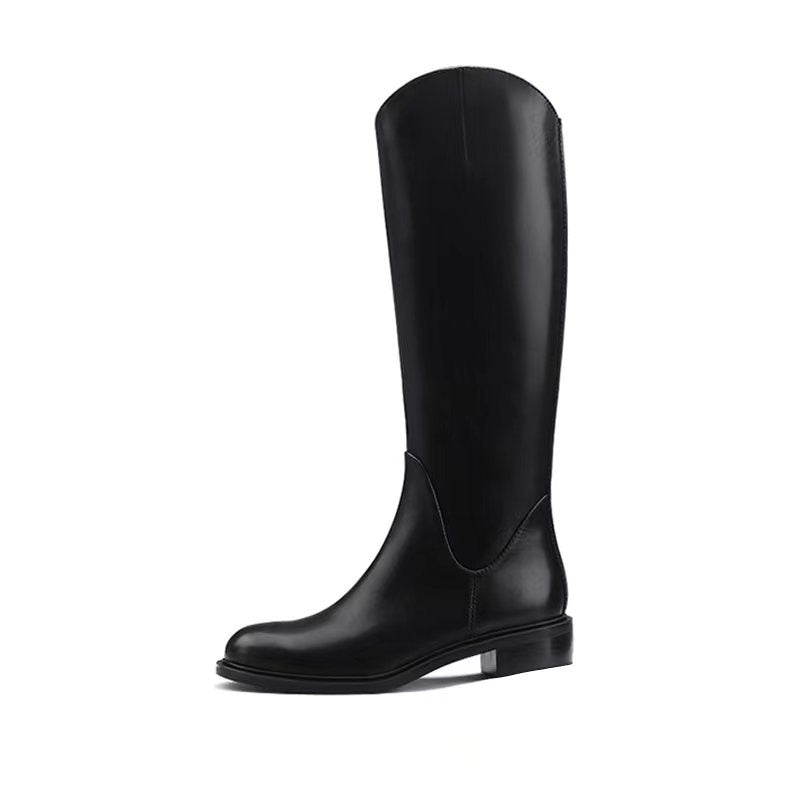 Women's V Cut Thick Bottom Fleece-lined Side Zipper Boots