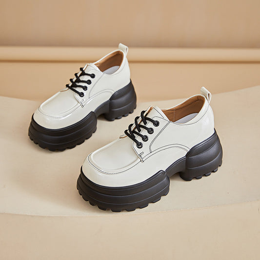 Women's Patent For Autumn College Style Thick Heels